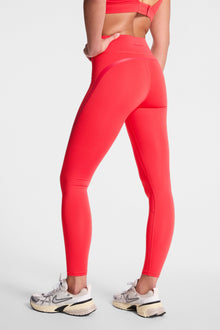 Bandier | Center Stage Contrast Legging | Lollipop/Tango Red