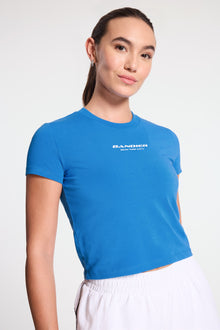 Bandier | Run The City Baby Tee | French Blue/White