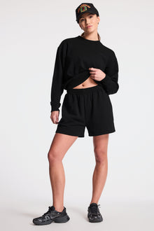 Bandier | Classic Logo Terry Sweat Short | Black