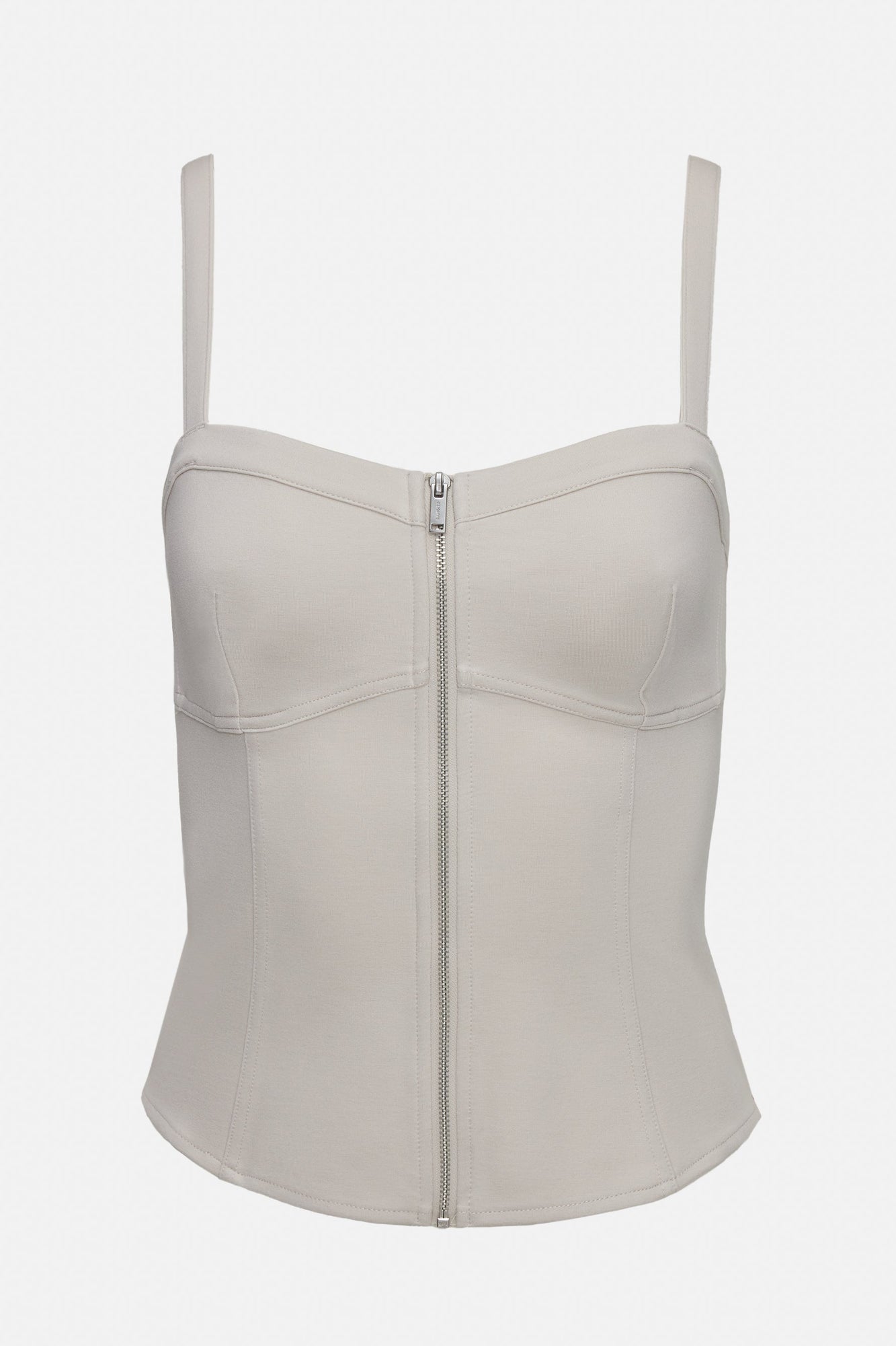 Bandier | Lenox Knit Corset Tank | Pumice Stone