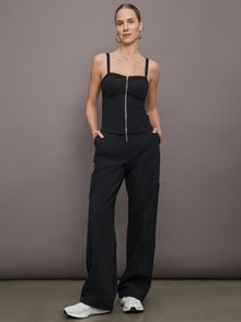 Bandier | Lenox Knit Corset Tank | Black