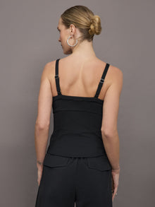 Bandier | Lenox Knit Corset Tank | Black