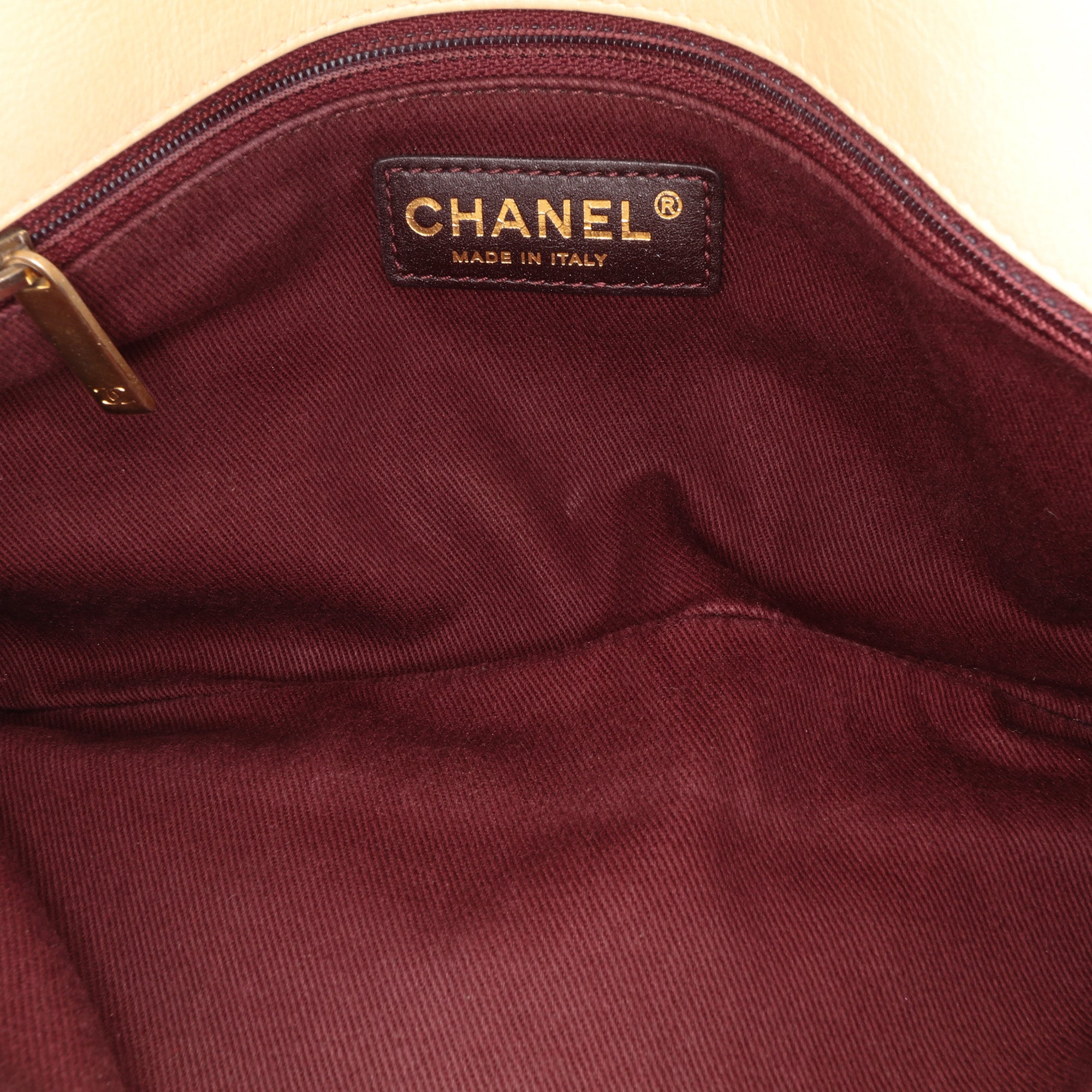 Chanel | Pre-Owned Quilted Calfskin Triple Stitched Single Flap | Brown/Beige