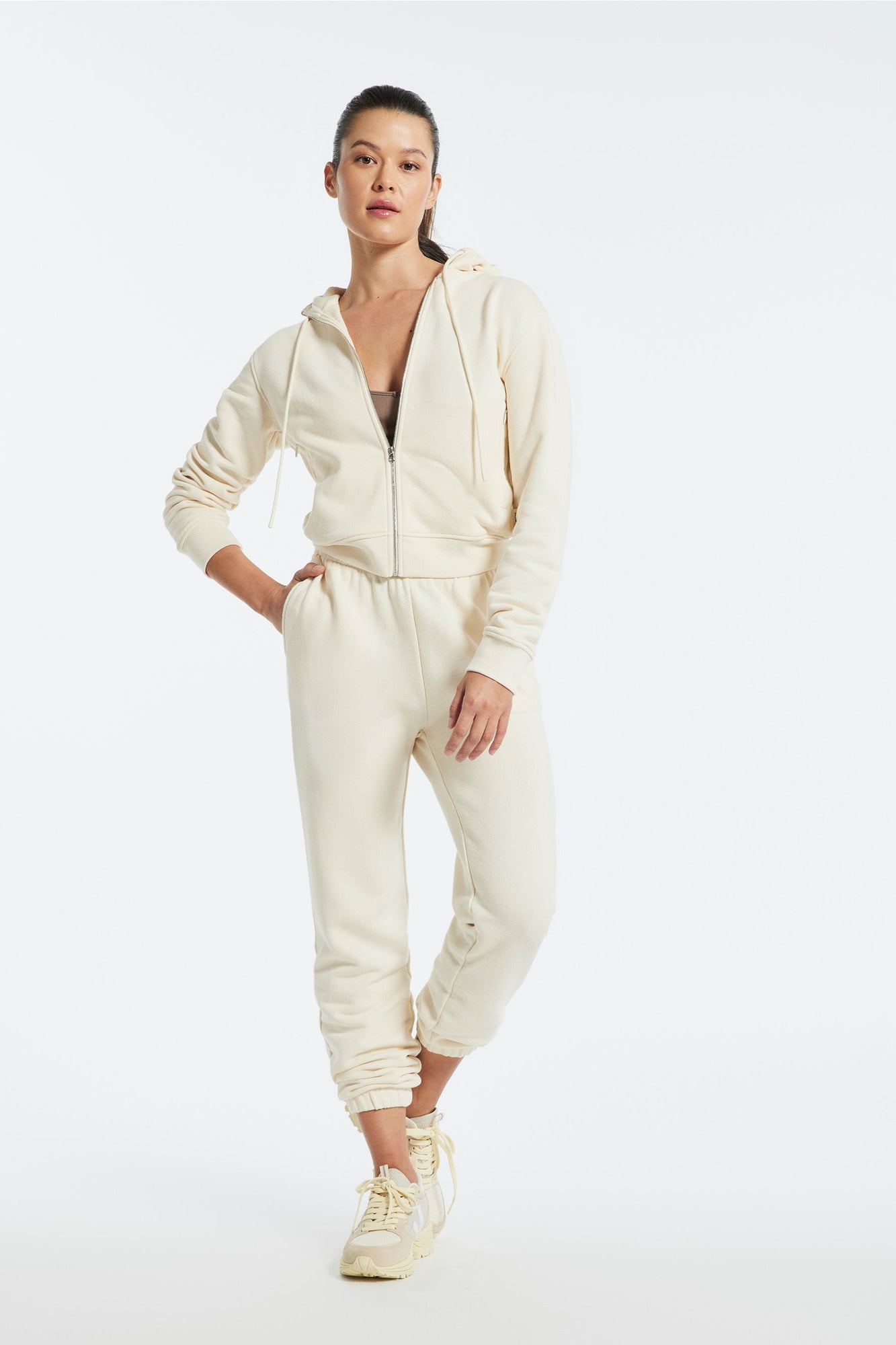 Wesley | Park Cotton Terry Jogger | Light Stone