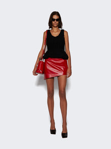 Women | Givenchy | Mini Asymmetric Leather Skirt Red
