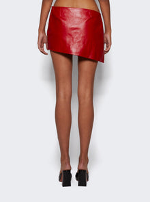 Women | Givenchy | Mini Asymmetric Leather Skirt Red