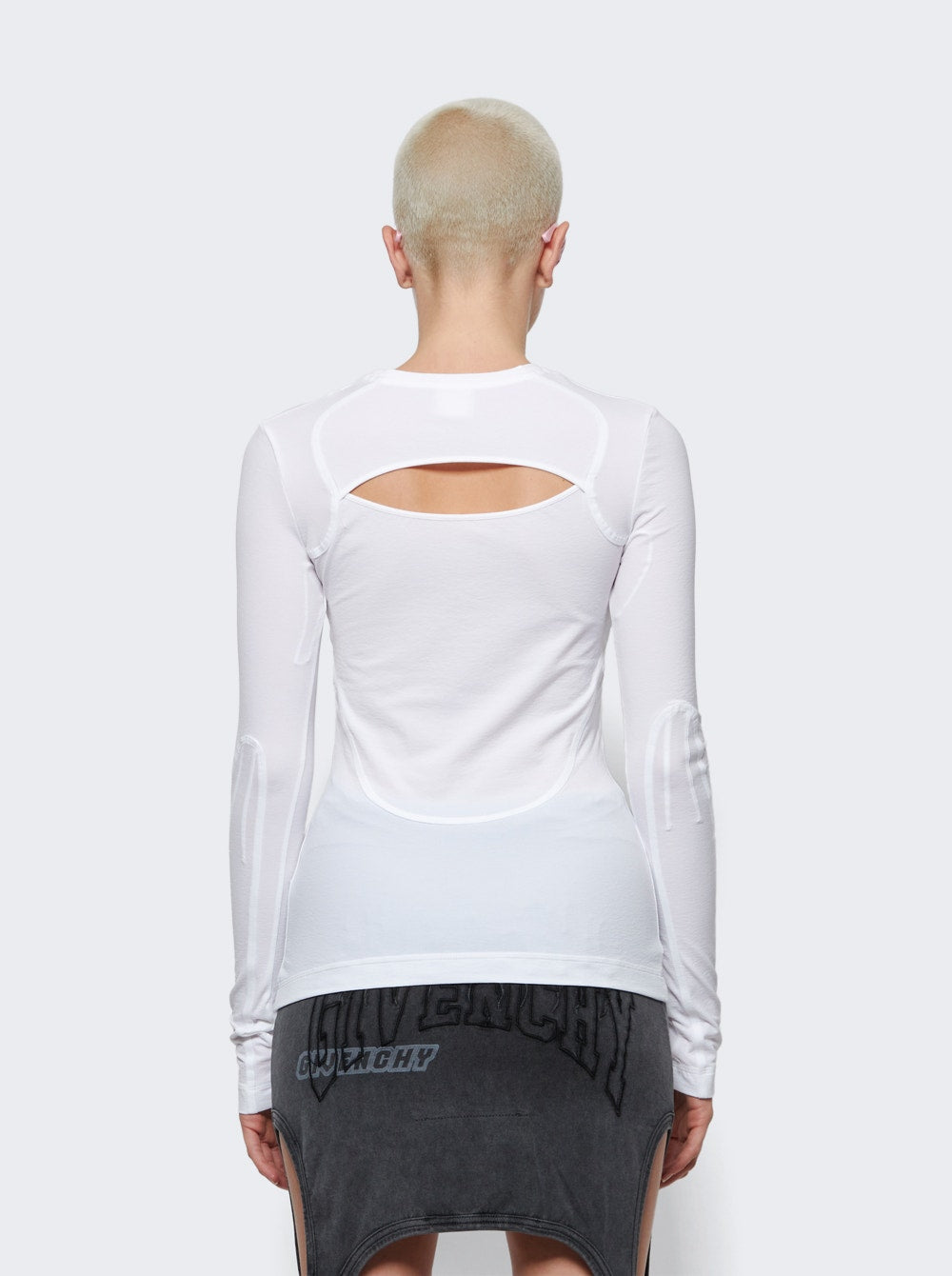 Women | Givenchy | Triple Stitched Open Cuts Top | White