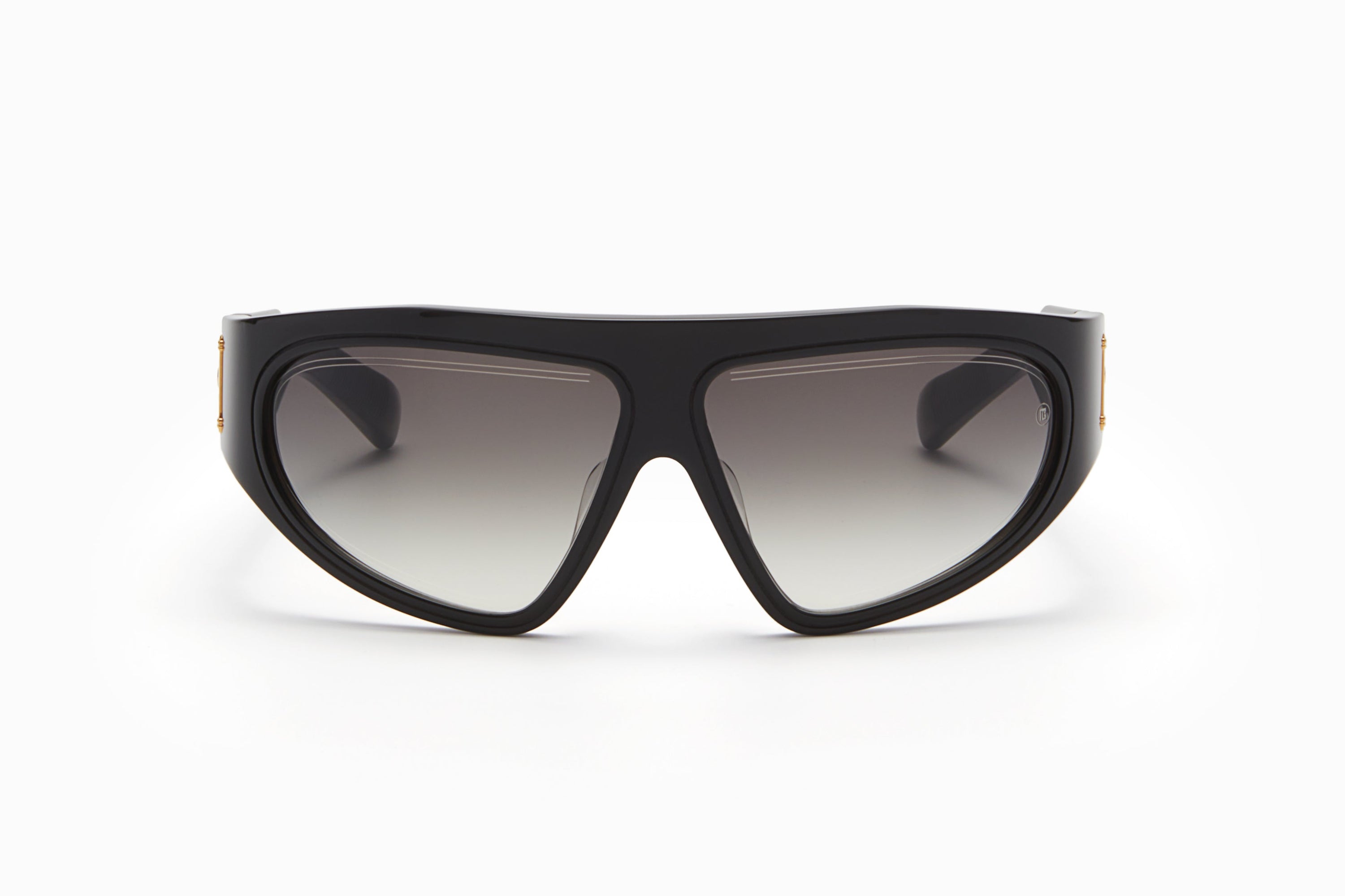 Unisex | B - Escape Sunglass | Black Crystal - Gold | Dark Grey Gradient