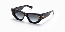 Womens | B - Muse Sunglass | Black - Yellow Gold | Dark Grey Gradient
