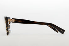 Unisex | B - V Optical | Dark Brown Swirl - White Gold | Clear
