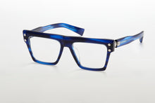 Unisex | B - V Optical | Blue Swirl - Silver | Clear