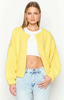 Bad Habits Knit Cardigan | Yellow