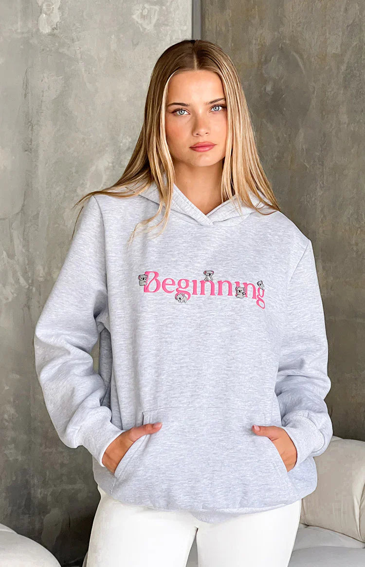 Beginning Marl Koala Bubble Hoodie | Grey