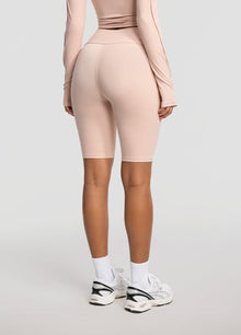 High-Waisted Performance Biker Shorts | Seashell