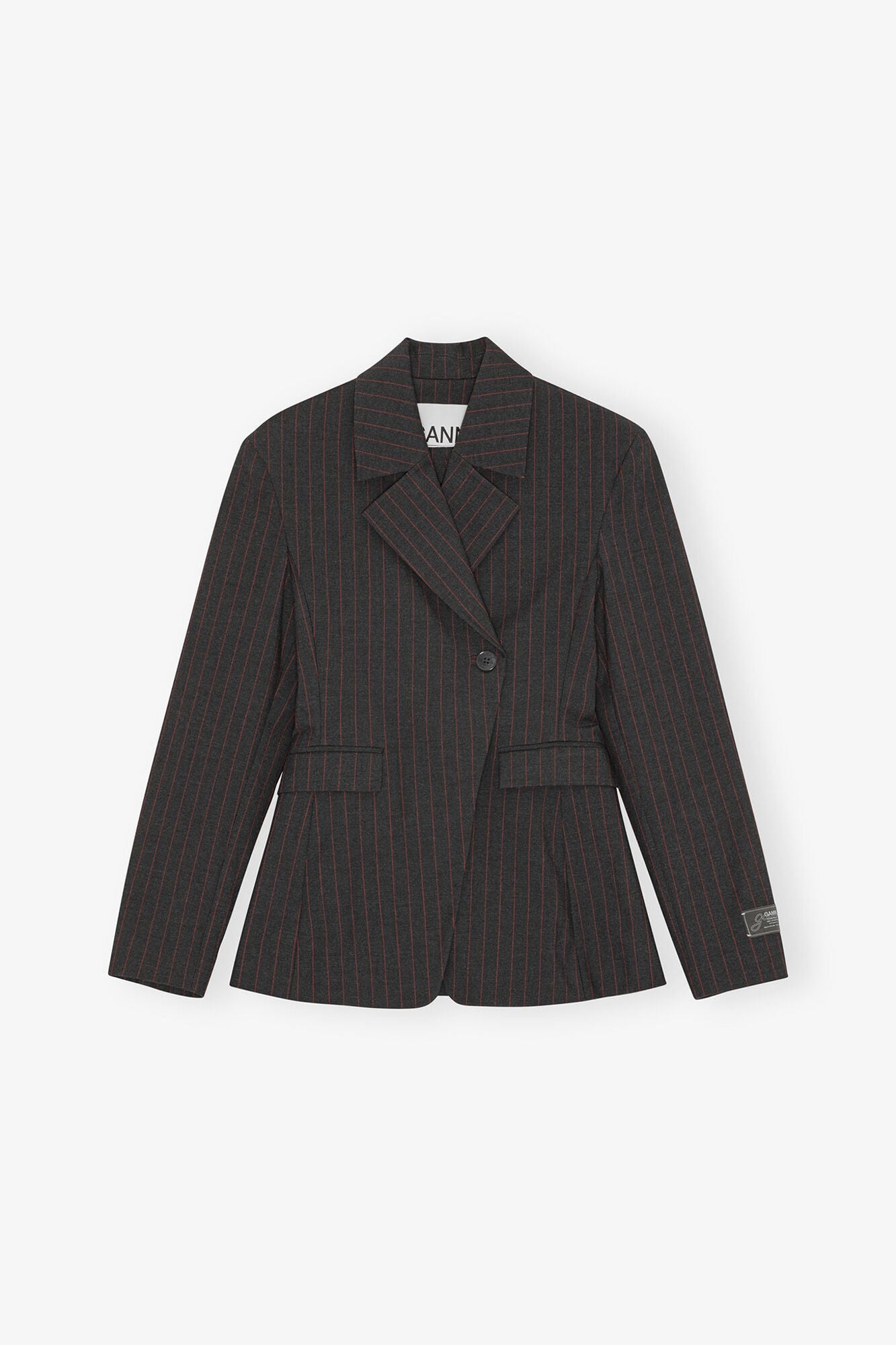 Black Pinstripe Blazer | Phantom