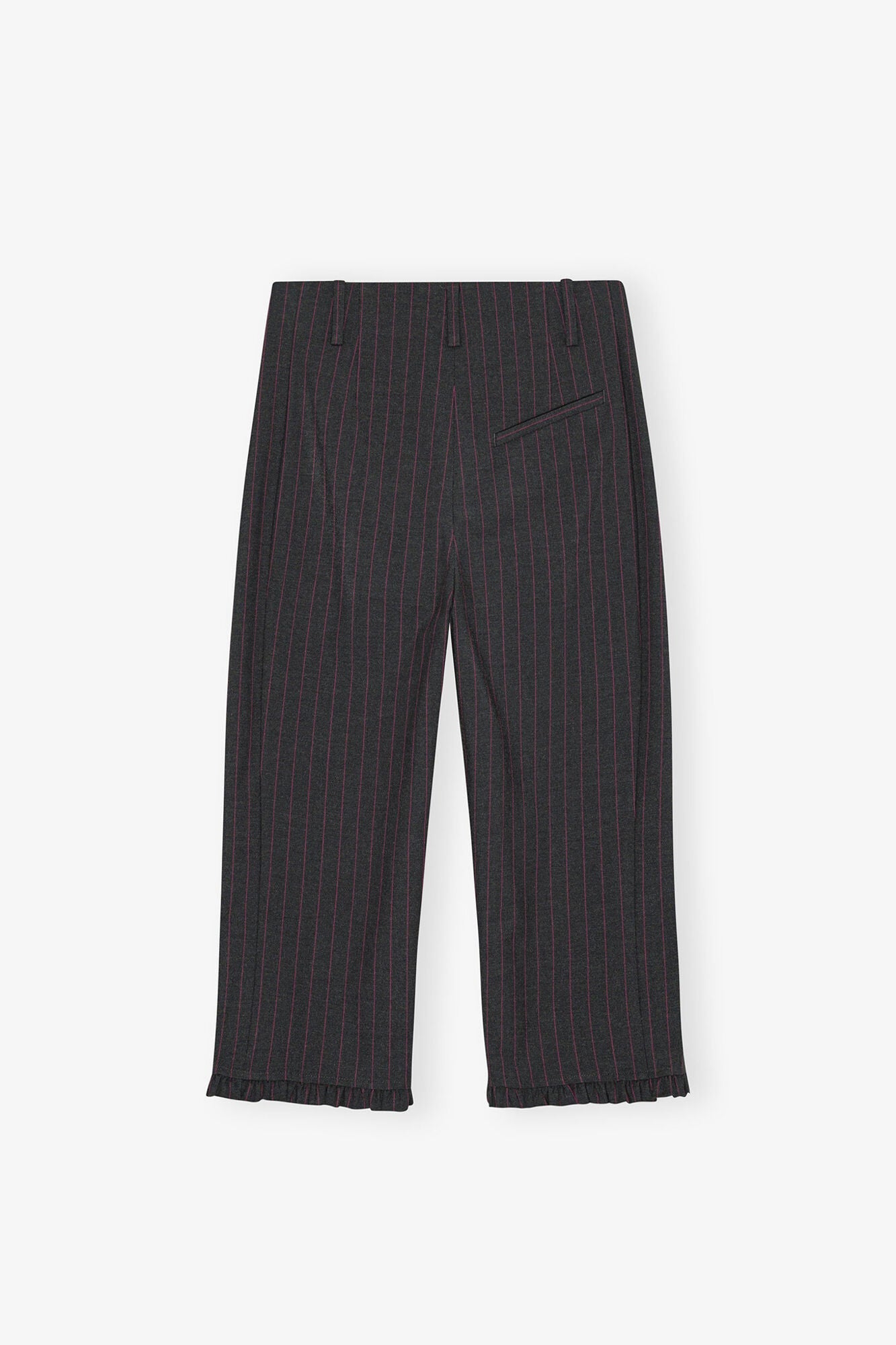 Black Pinstripe Capri Trousers | Phantom