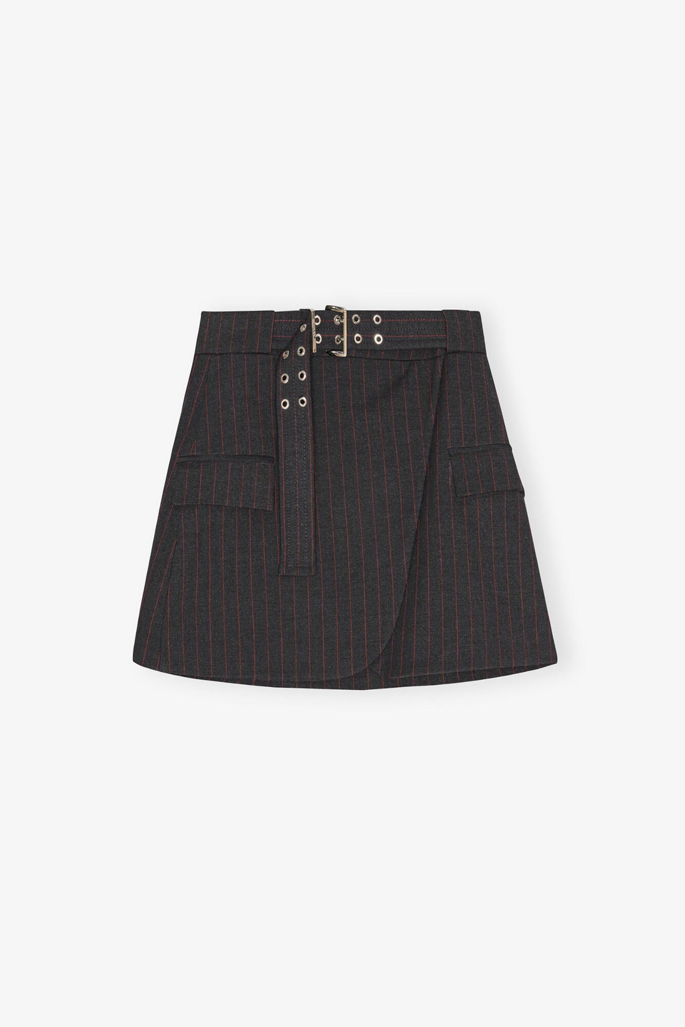 Black Pinstripe Mini Skirt | Phantom