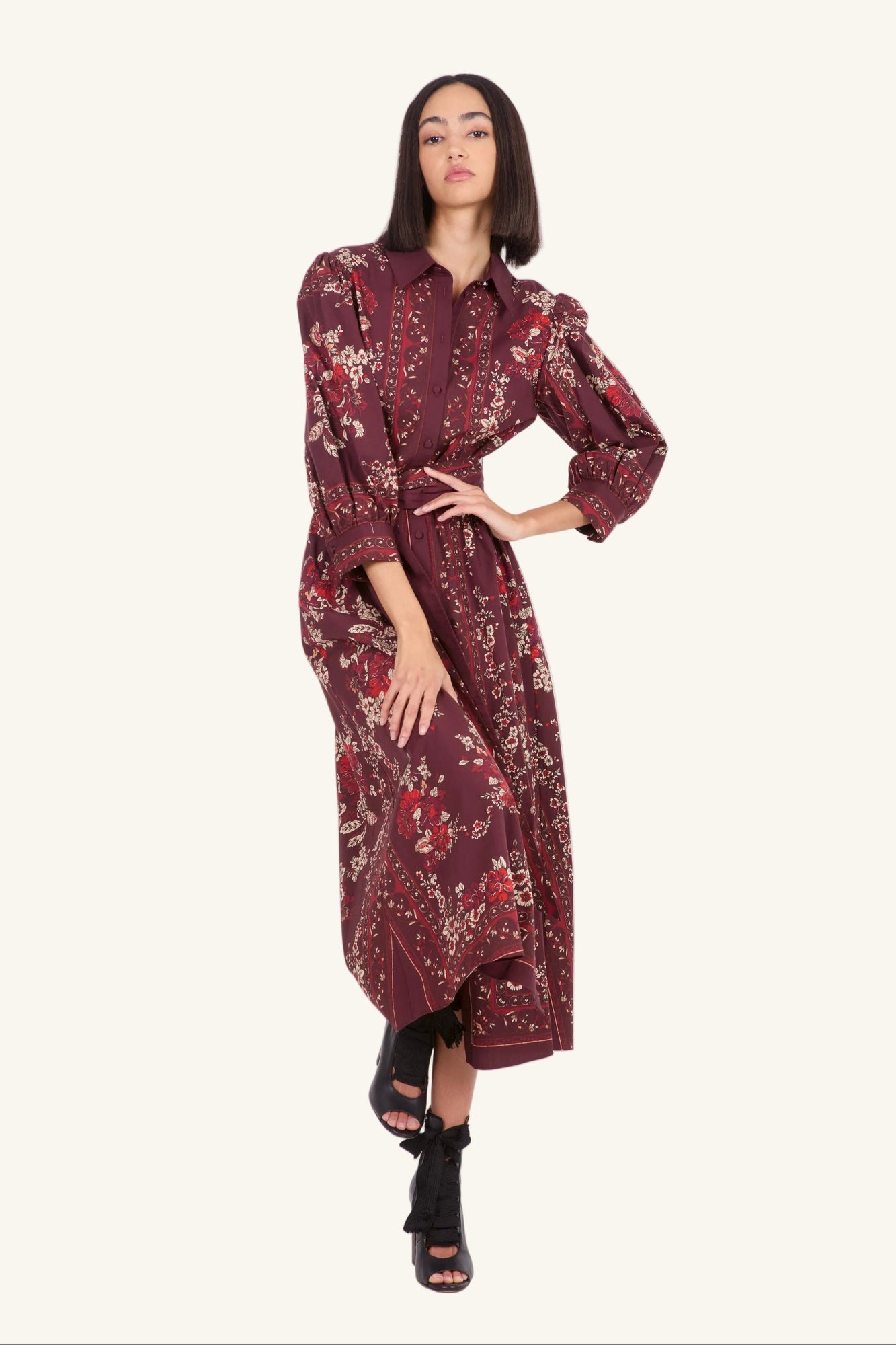 Blaine Dress | Mixed Red Floral