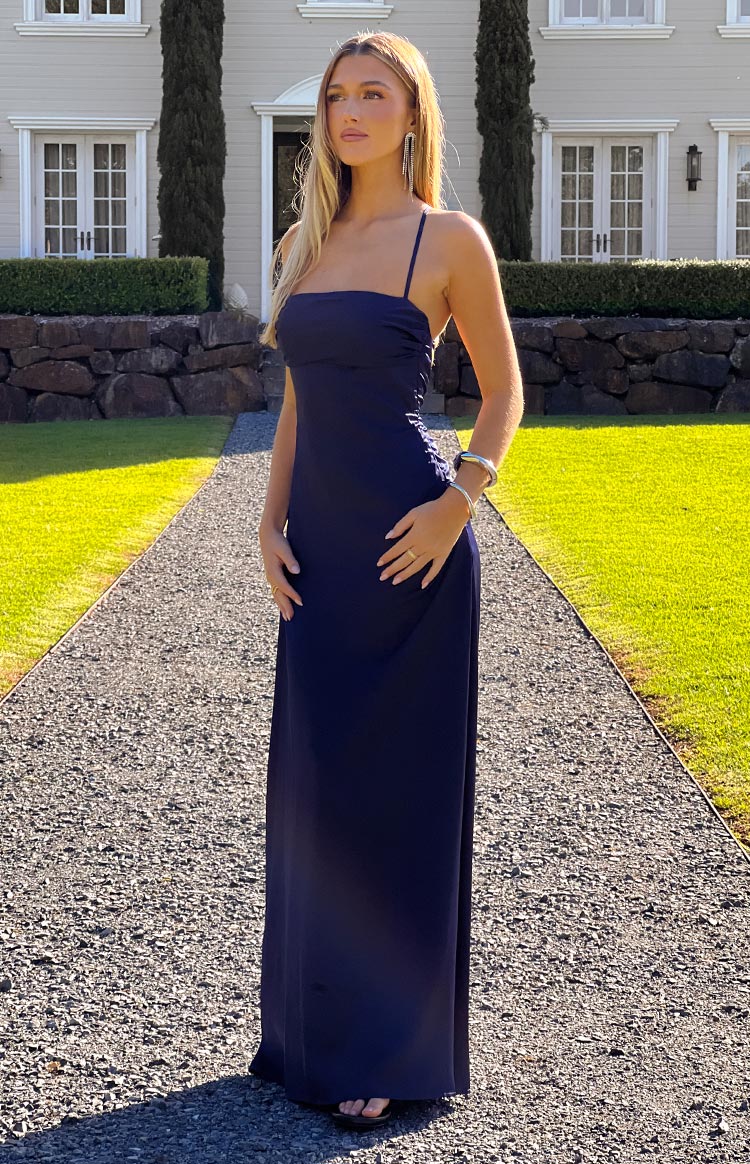 Blaise Satin Prom Dress | Navy