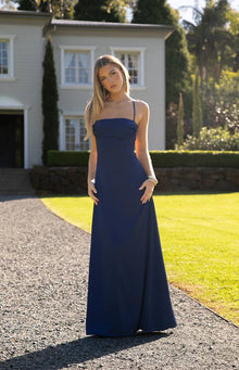 Blaise Satin Prom Dress | Navy