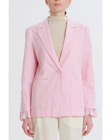 Blazer with Eyelet Cuffs | Pink
