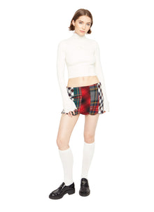 Womens | Bow Knit Tie Pointelle Turtleneck | White
