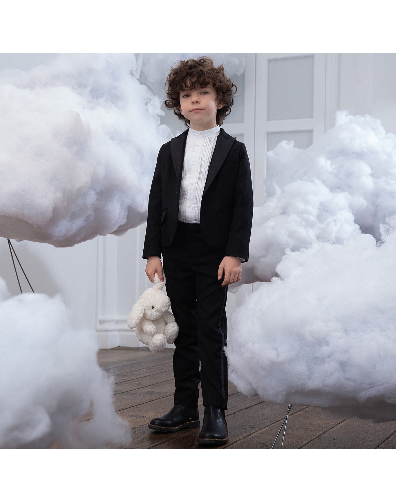 Boys | Wool Tuxedo Jacket | 10Y | Black