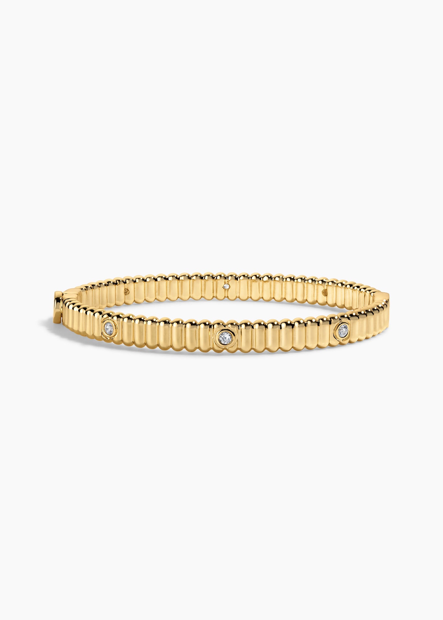 Sweetheart Cuff Bracelet | Clear Crystal | 14K Gold Plated