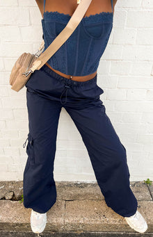 Bronx Drawcord Cargo Pants | Navy
