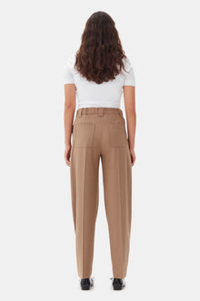 Brown Drapey Melange Trousers | Tiger's Eye