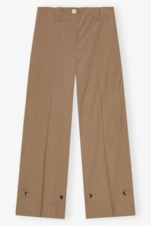 Brown Drapey Melange Trousers | Tiger's Eye