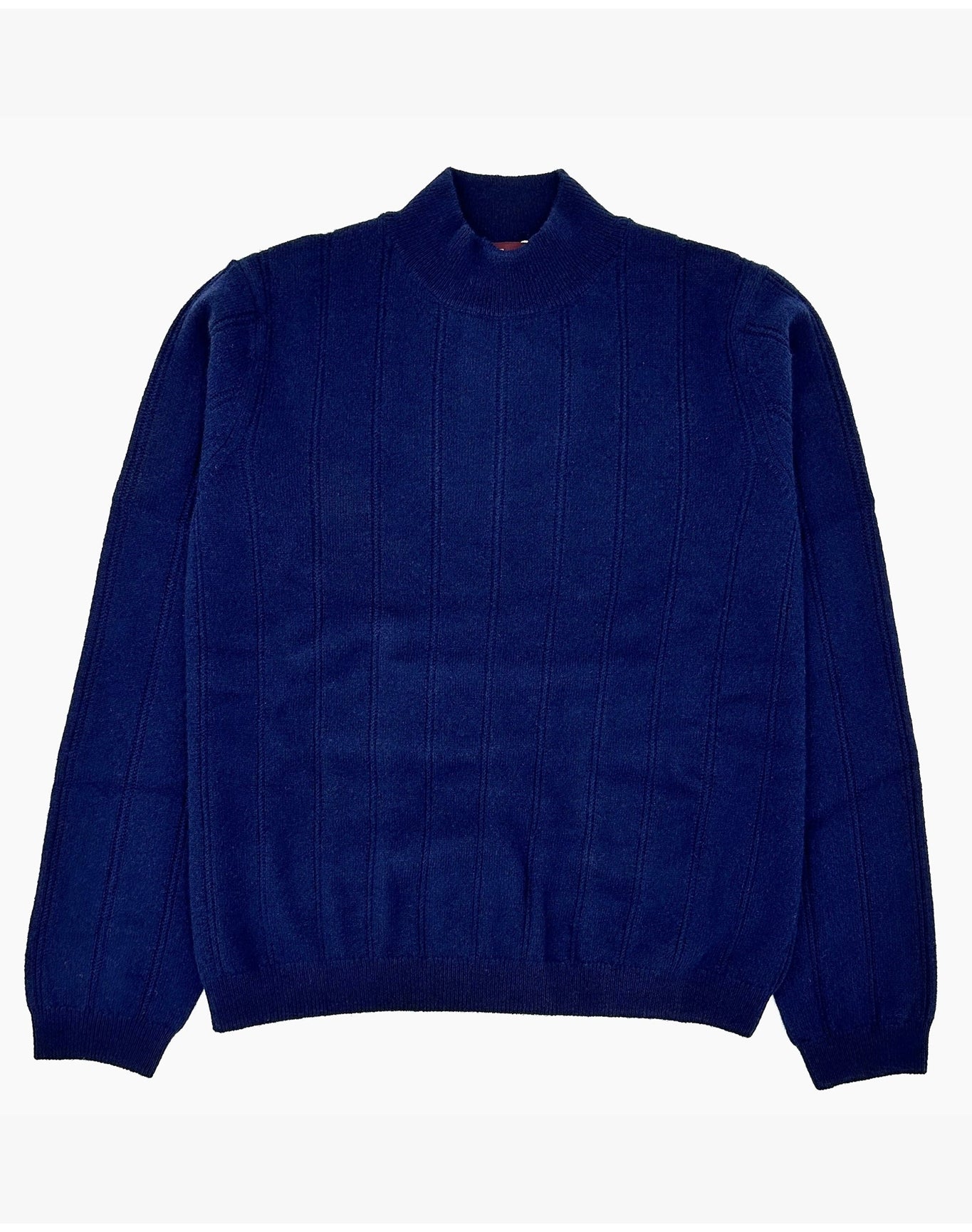Bruno Magli | Women | Cashmere Blend L/S Wide Rib Mock Nk Sweater | Navy
