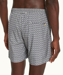 Bulldog Drawcord Perez Print Mid-Length Drawcord Swim Shorts | Chai