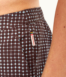 Bulldog Drawcord Print Mid-Length Drawcord Swim Shorts | Truffle/Light Sky Pool