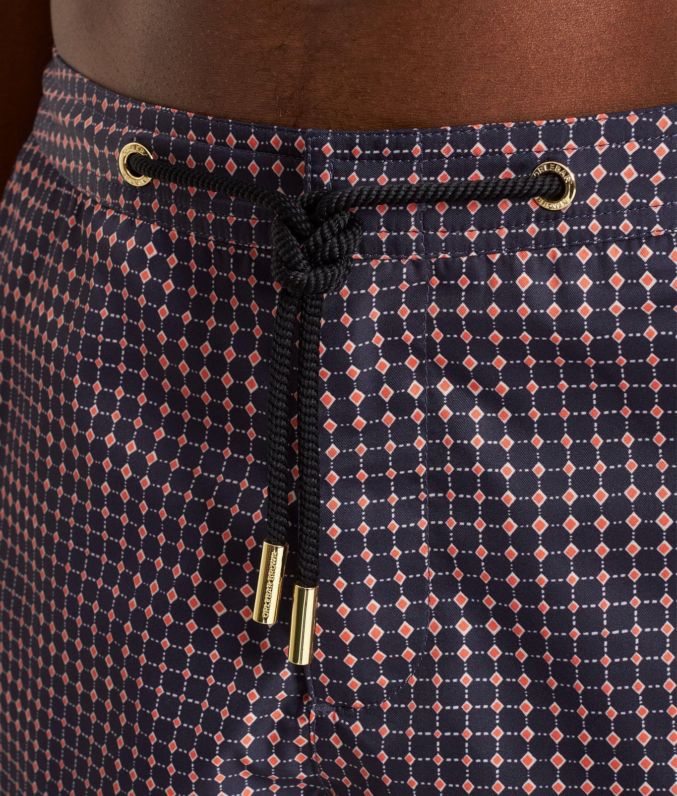 Bulldog Drawcord Tiescape Print Mid-Length Drawcord Swim Shorts | Azul Blue/Firestone