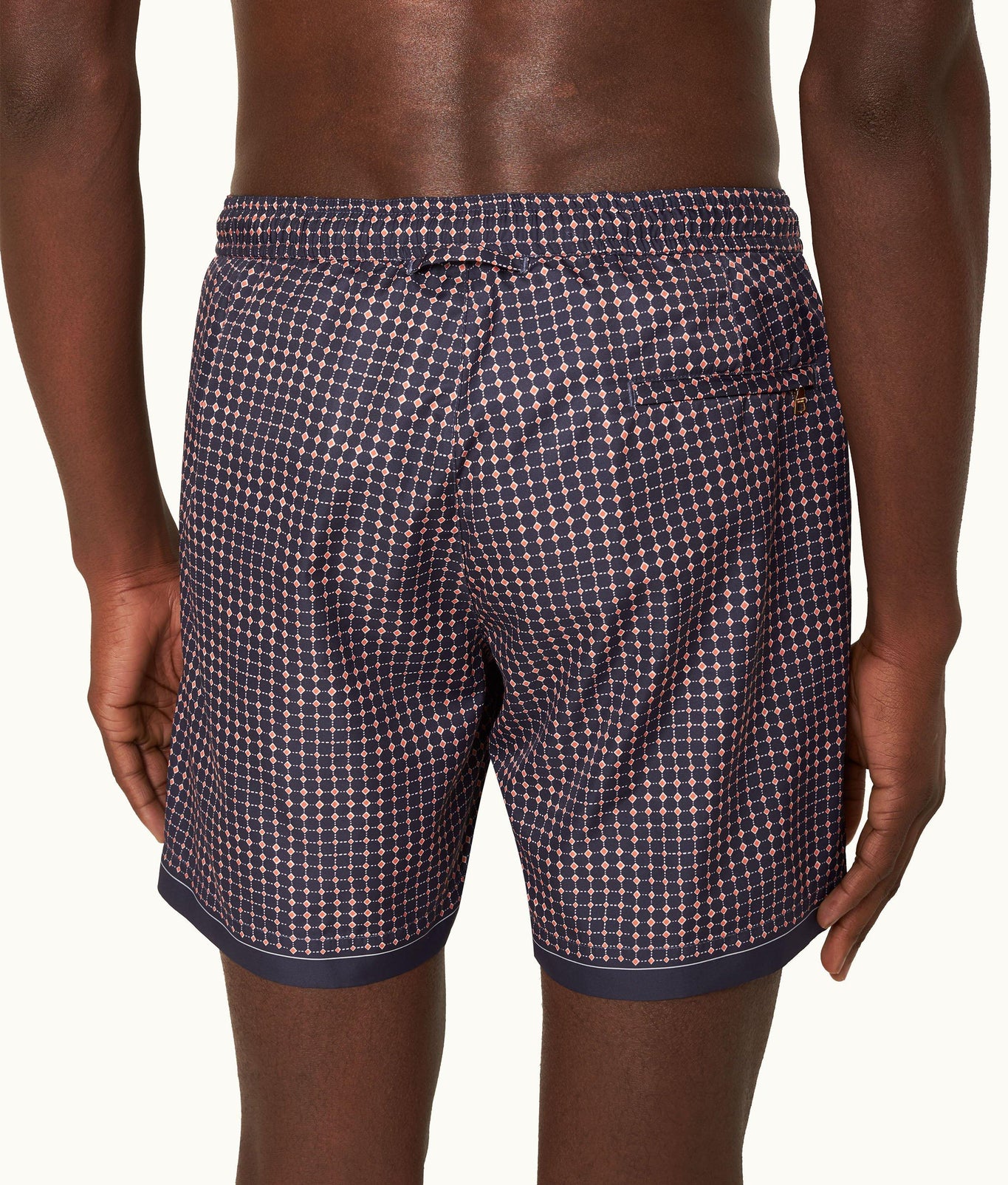 Bulldog Drawcord Tiescape Print Mid-Length Drawcord Swim Shorts | Azul Blue/Firestone