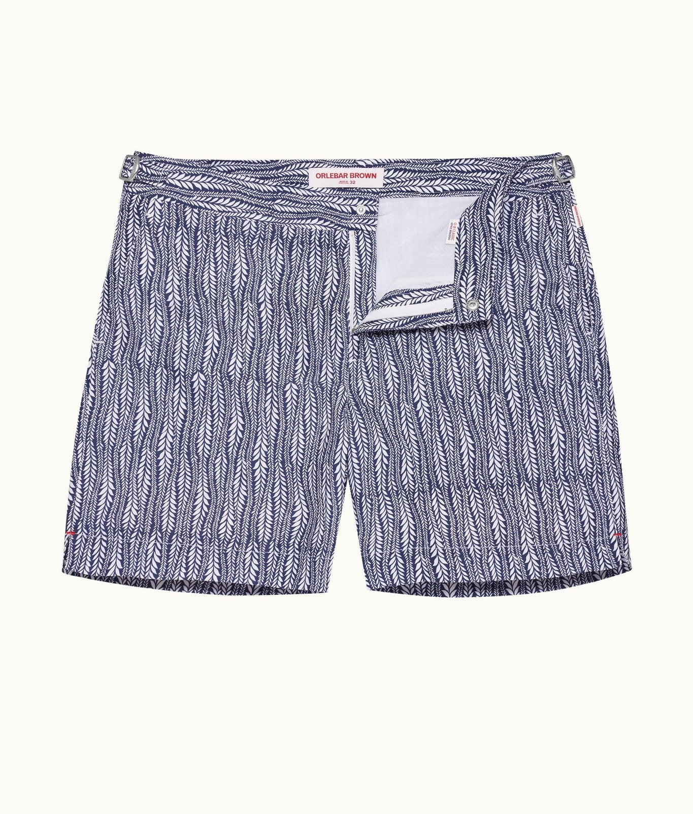 Bulldog Fern Mid-Length Swim Shorts | Lagoon Blue/White