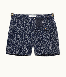 Bulldog Jacquard Sedge Jacquard Mid-Length Swim Shorts | Night Iris
