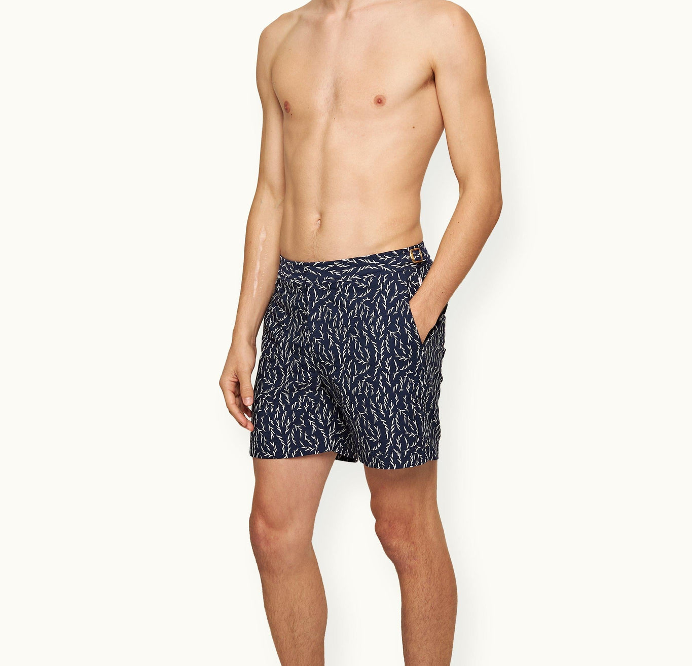 Bulldog Jacquard Sedge Jacquard Mid-Length Swim Shorts | Night Iris