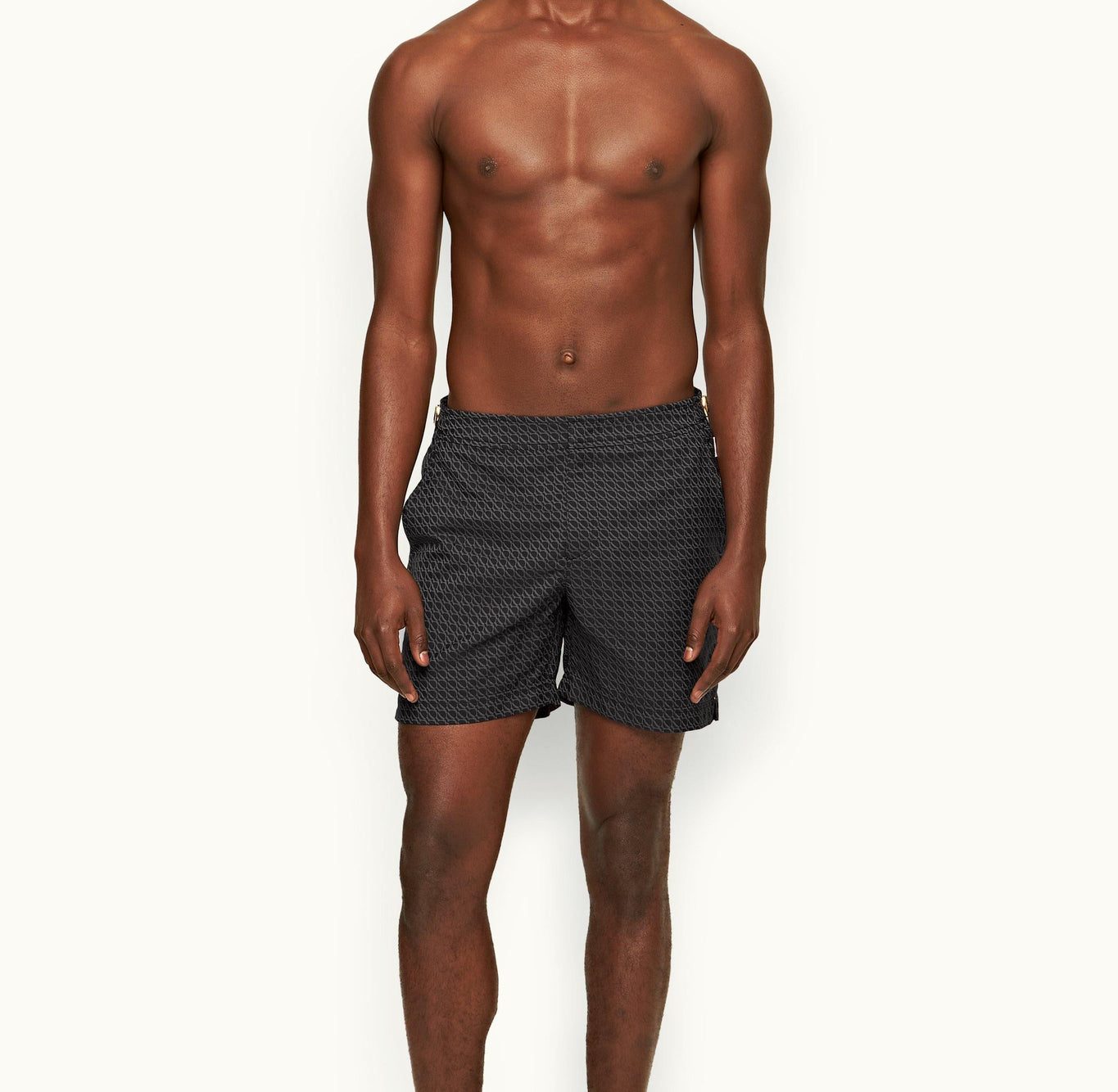 Bulldog Orbit Jacquard Mid-Length Swim Shorts | Piranha Grey