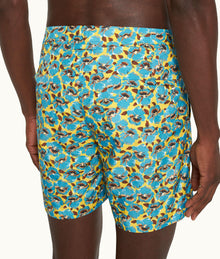 Bulldog Petal Print Mid-Length Swim Shorts | Lemon Meringue