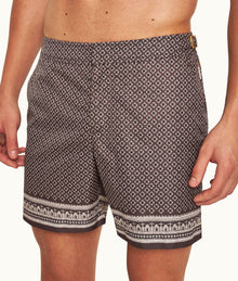 Bulldog Solmio Print Mid-Length Swim Shorts | Truffle