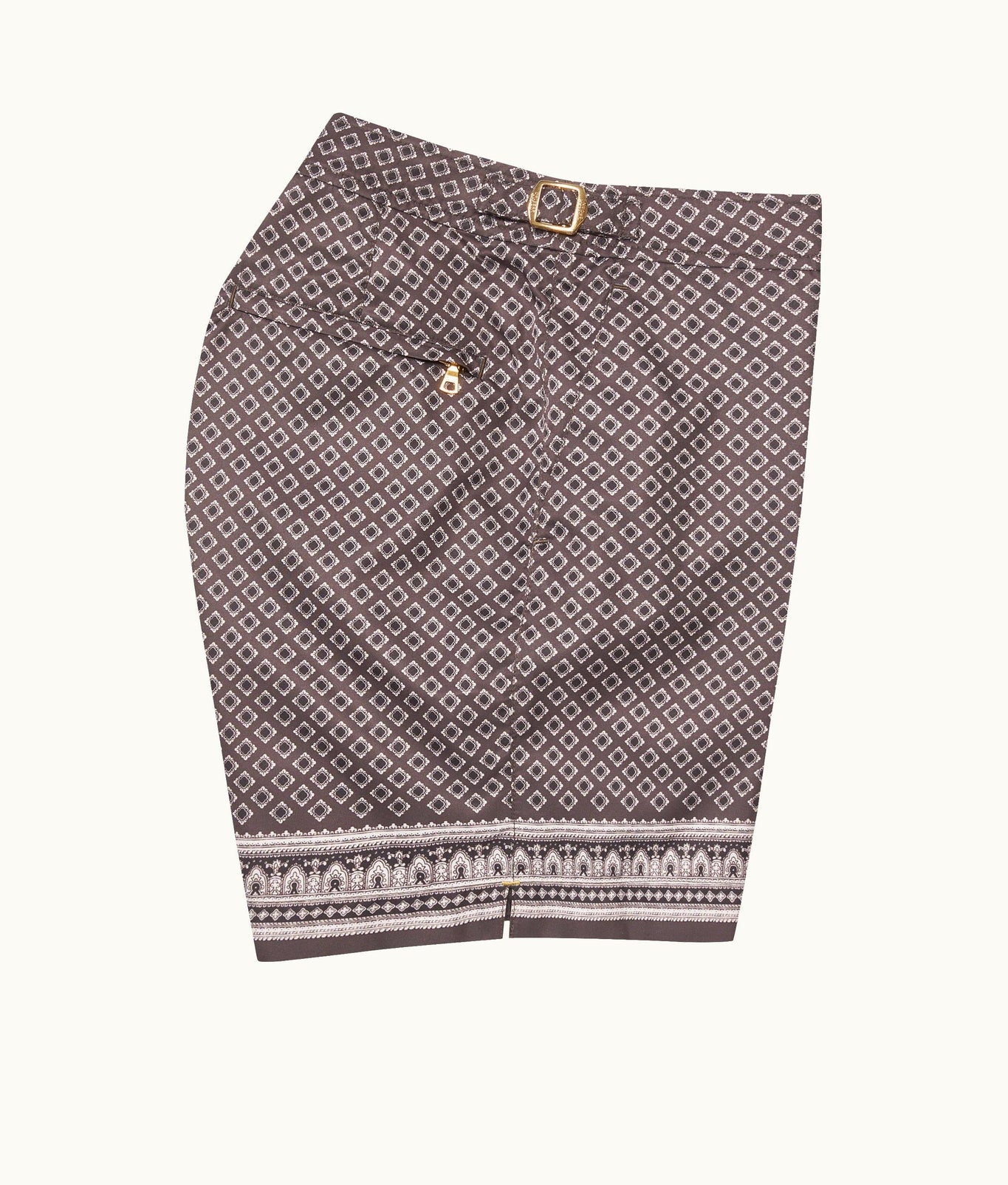 Bulldog Solmio Print Mid-Length Swim Shorts | Truffle