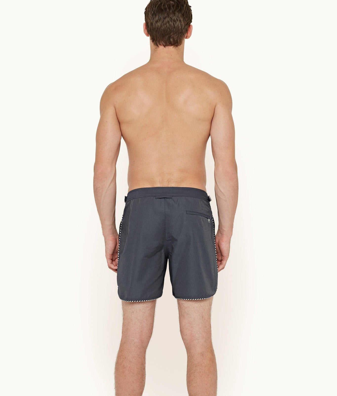 Bulldog Stripe Piping Mid-Length Swim Shorts | Ink