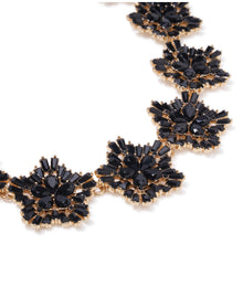 Crystal Snowflake Necklace | Black