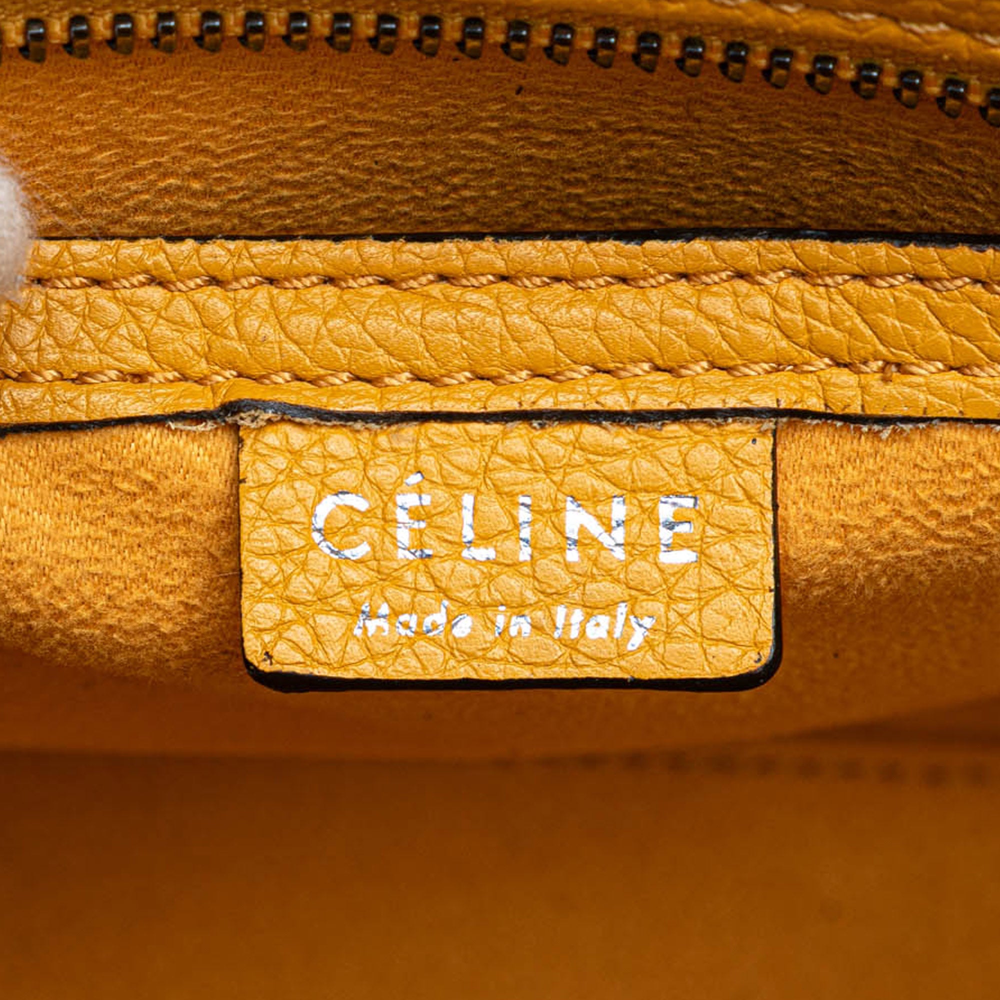 Celine | Pre-Owned Nano Leather Luggage Tote | Yellow/Mustard