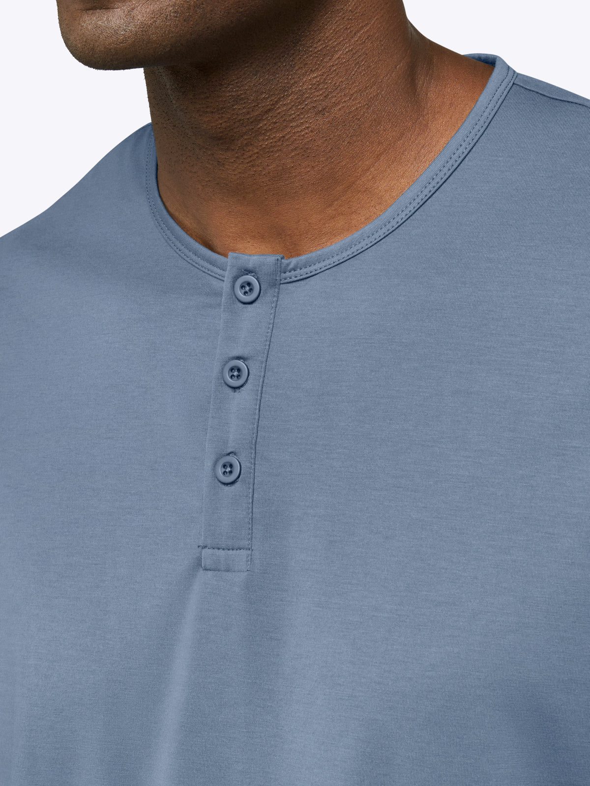 Mens | AO Henley Curve-Hem | Signature-Fit PYCA Pro | Cadet Blue