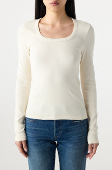 AMO Denim | Angelina Long Sleeve in Bone