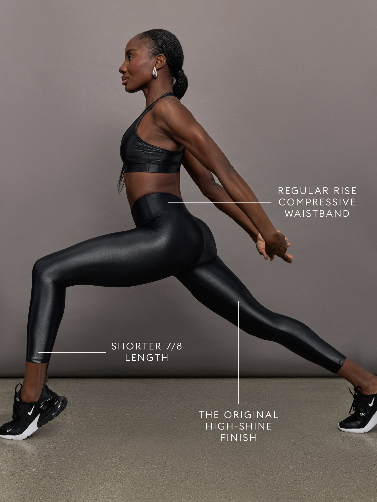 Regular Rise 7/8 Legging in Takara Shine | Black