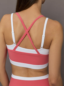 Double Layered Contrast Bra in Melt | Rosewood / White